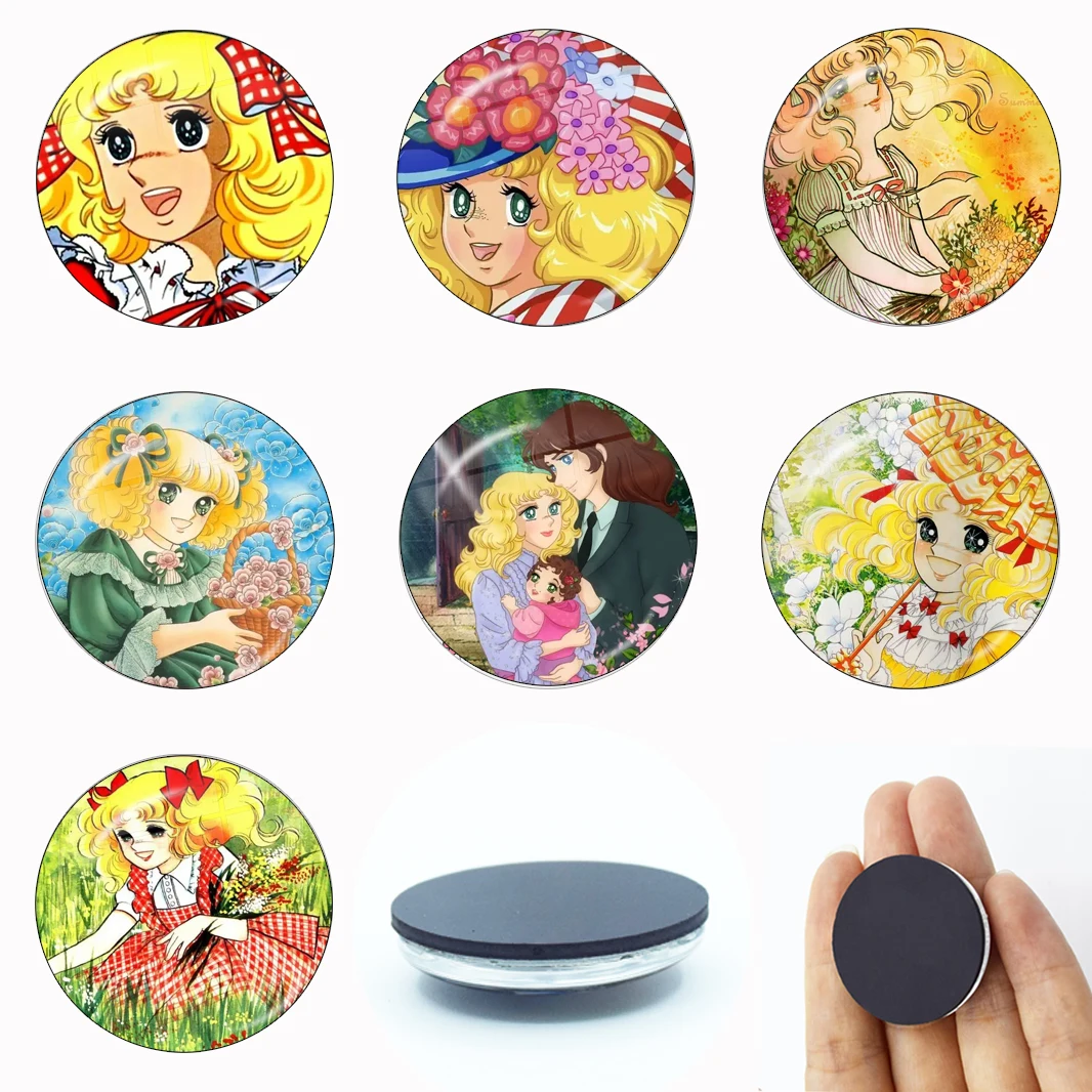 Anime Manga Candy 30MM Glass Refrigerator Magnet Glass Crystal Magnet Home Decor