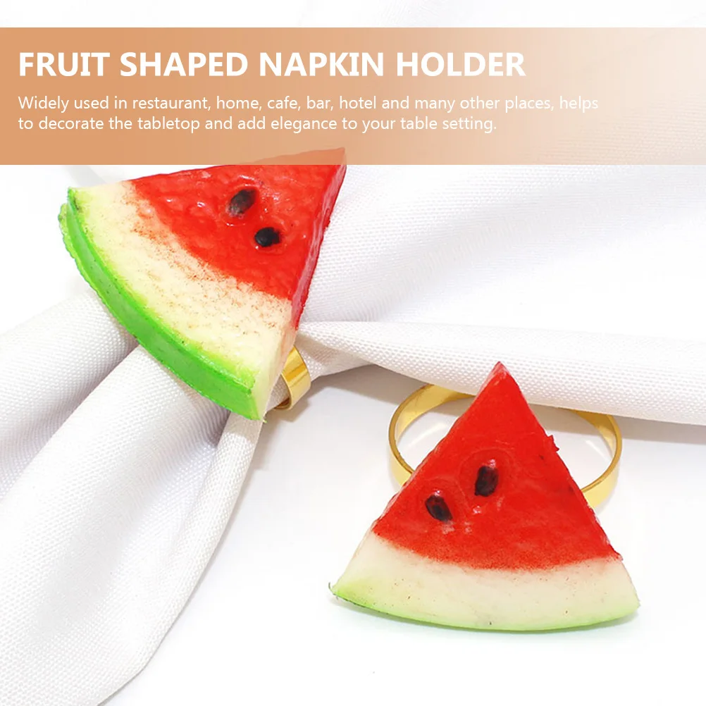 

6pcs Fruit Napkin Ring Holder Alloy Table Decor Dining Party Serviette Ring Rust-Resistant Lightweight Napkin Bands Dinner Table