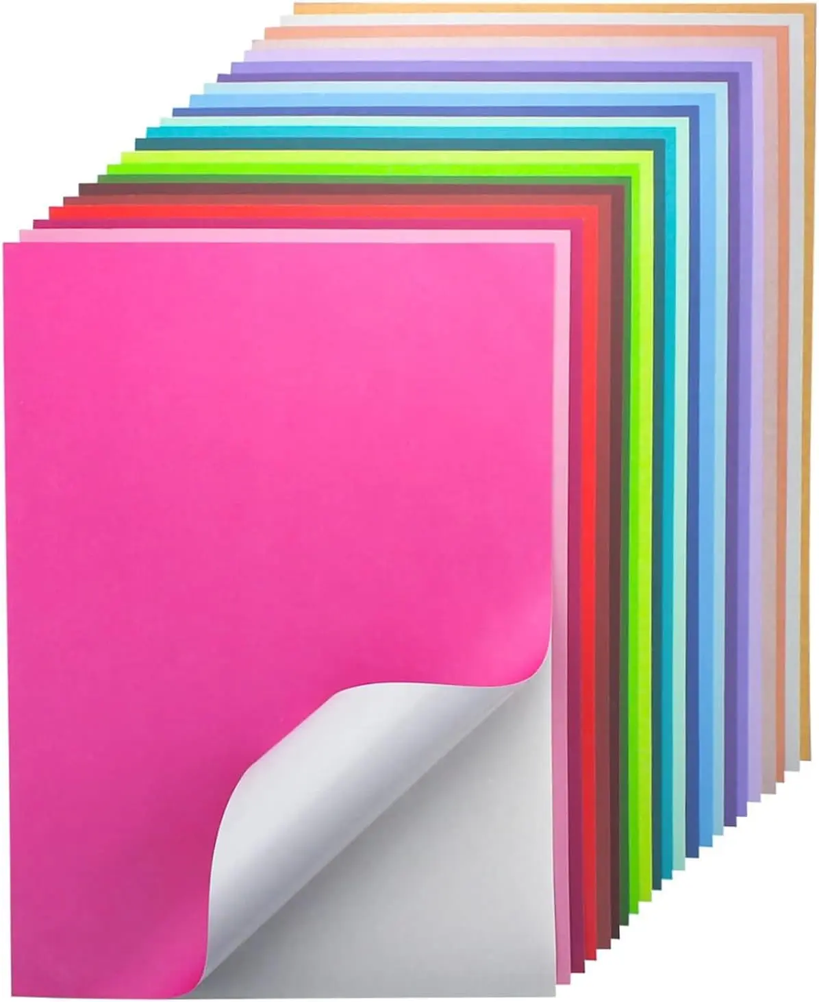 

24 Sheets Self Adhesive Cardstock, 22 Colors A4 Printable Sticker Paper for Cricut, Printer, 250gsm/92lb Craft Supplies