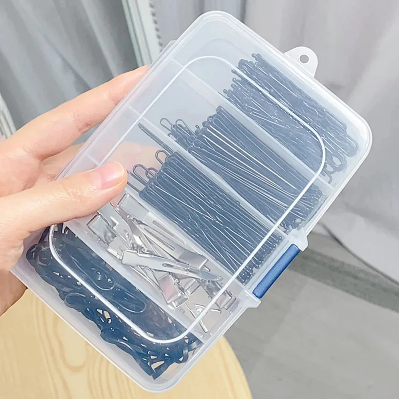 Fermagli per capelli in plastica portatili trasparenti a 5/6 griglie Scatola portaoggetti per gioielli Accessori Organizzatore Forniture da viaggio per la casa con antipolvere
