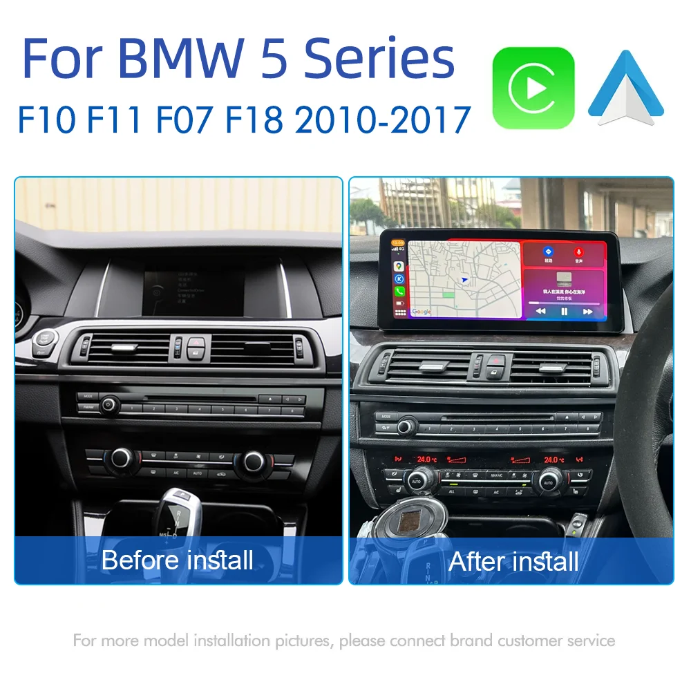 Android 14 CarPlay Screen For BMW 5 Series F10 F11 F07 F18 2010-2017 Multimedia Player Auto Radio Intelligent GPS Stereo Navi