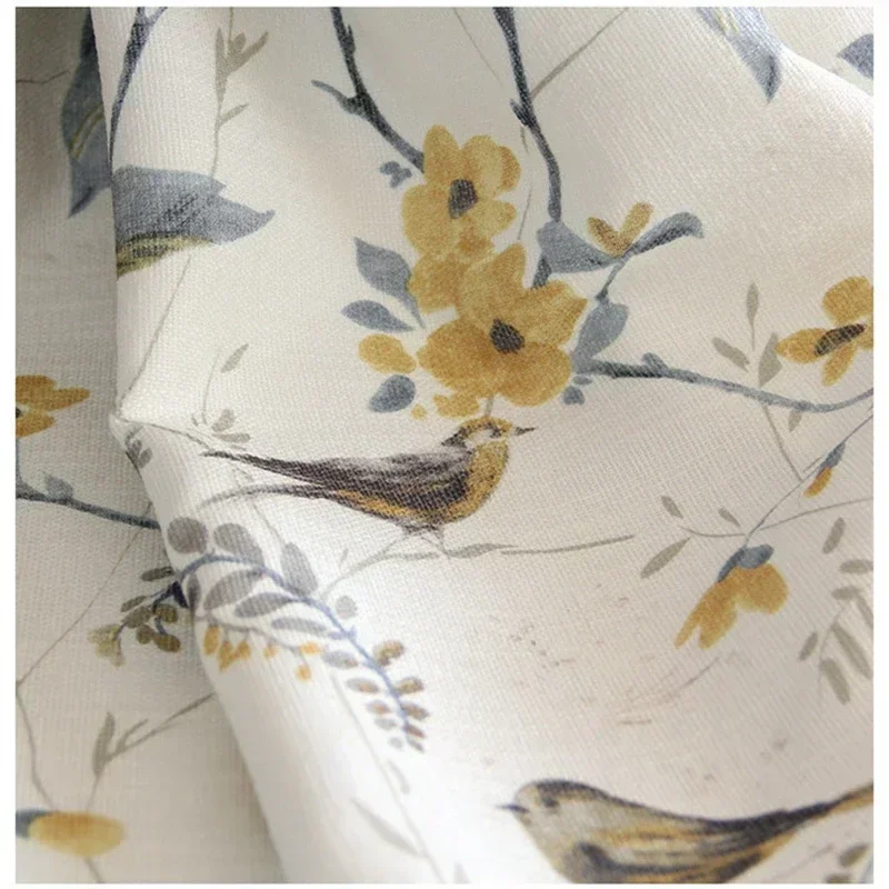 Pastroal Bird Pretty Print Design Half Blackout Curtains for Living Dining Room Bedroom Window High-quality Curtains Customize