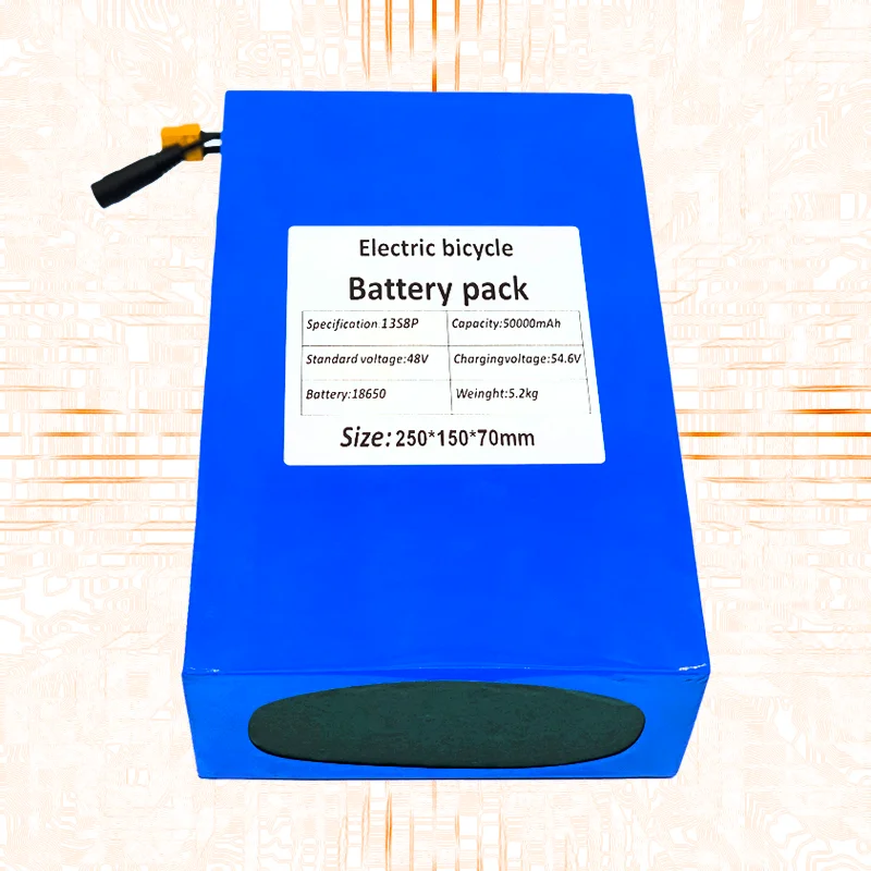 13S8P 48V 50000mAh battery 18650 13S8P Lithium Battery Pack 1000W battery Built in 50A BMS