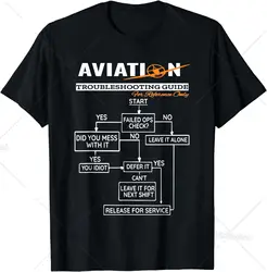Airplane Pilot T-Shirt Funny Pilot Troubleshooting Guide Tee T-Shirt Funny Clothes Men Clothing Tops Camisetas