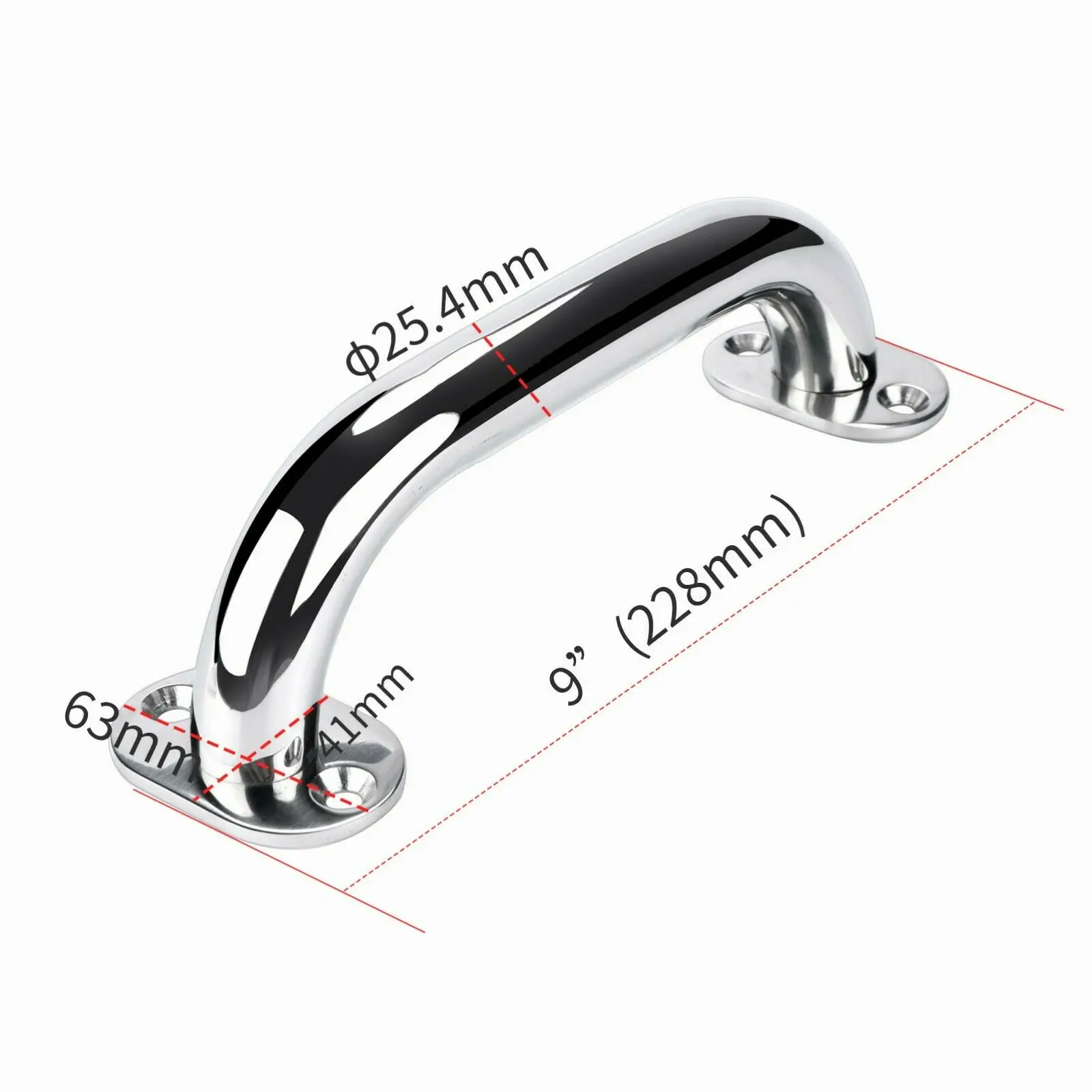 high-quality Stainless Steel 6“ 12“ 16” Grab Handle Handrail Polished Boat / RV / Bath Boat Accessories Marine