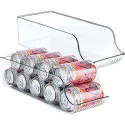 Organizador de refrigerador, contenedores de latas de refrescos, soporte para botellas de bebidas, organizador de nevera, estante de almacenamiento de cocina organizador de latas