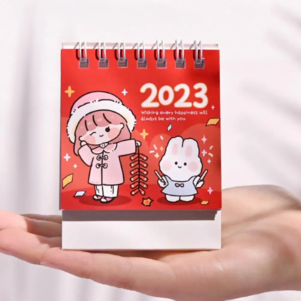 Lịch Bàn Hoa Văn Hoạt Hình Với Các Tông Căn Cứ Mịn Chuyển Trang Lịch Trình Chống Rách 2023 Đứng Lịch Bàn