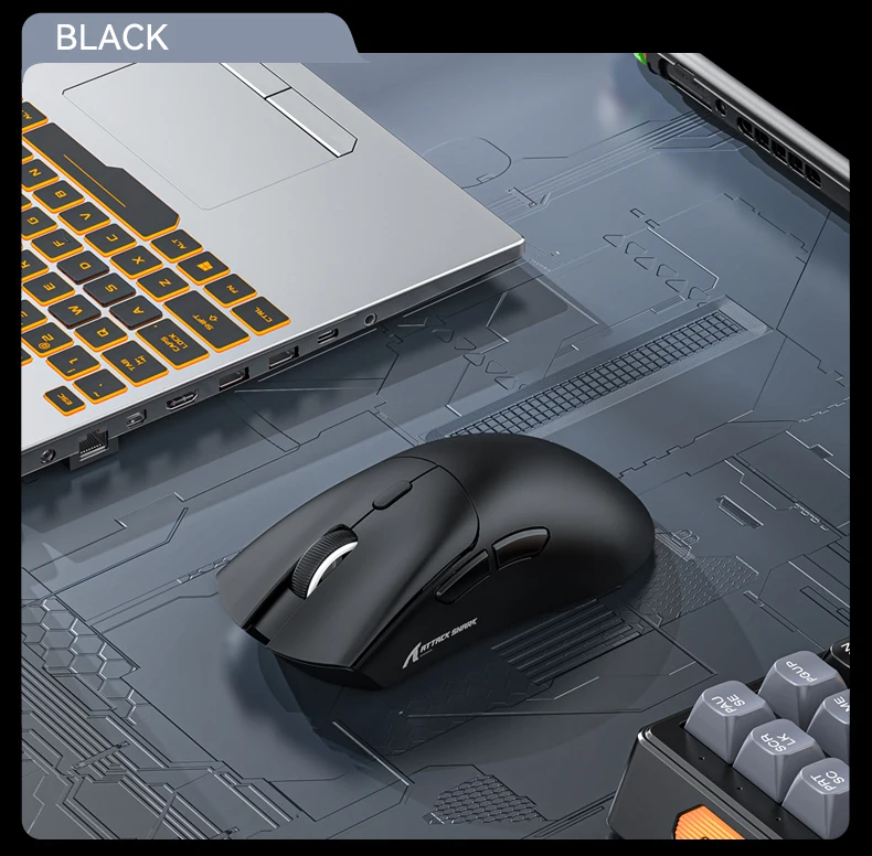 Imagem -02 - Attack Shark r1 Gaming Mouse Dpi Ajustável Modos de Conexão sem Fio ou com Fio Ratos Leves Design Ergonômico