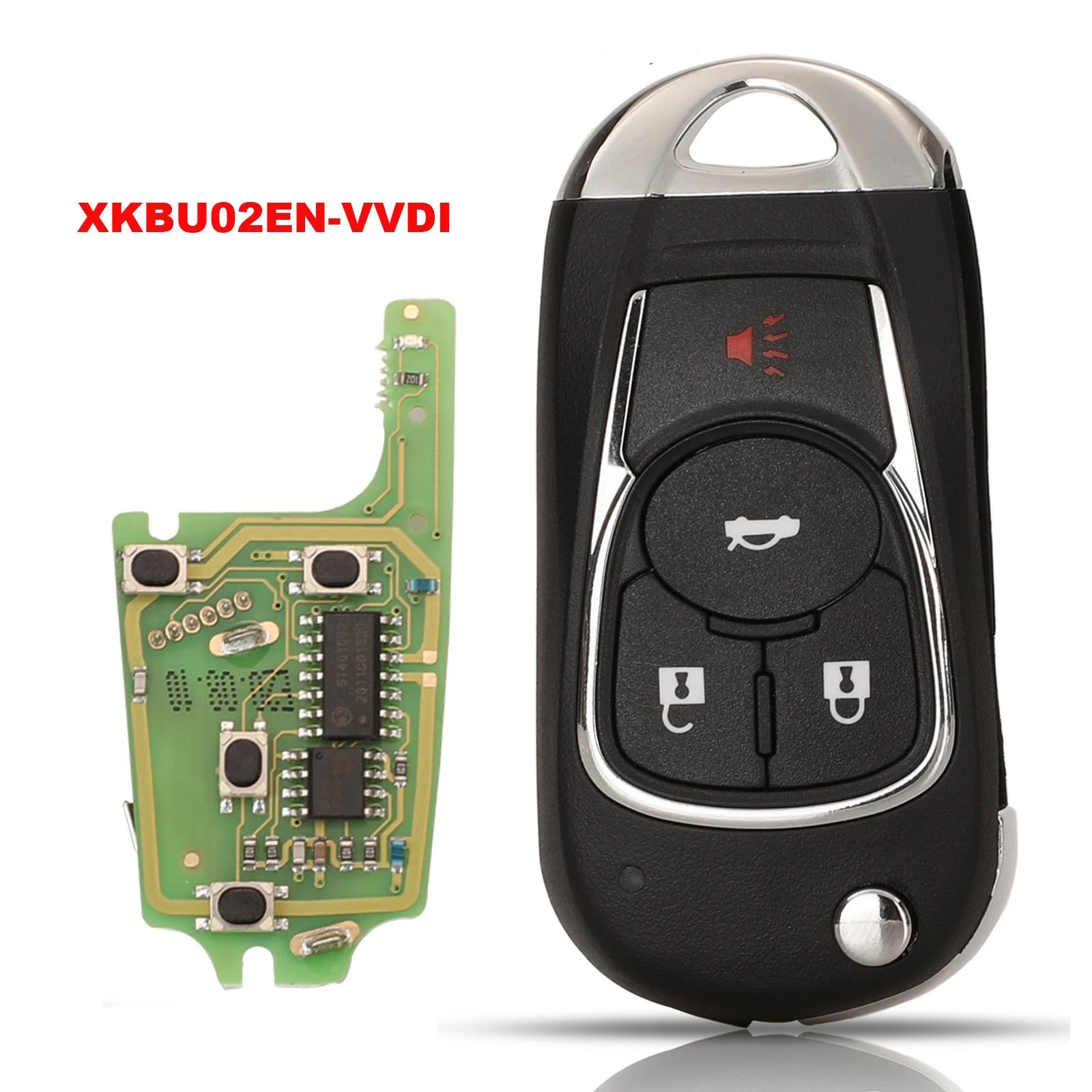 

Универсальный пульт дистанционного управления Jingyuqin Xhorse VVDI XKBU02EN для Buick и GM, 4 кнопки (3+1), полный комплект ключей