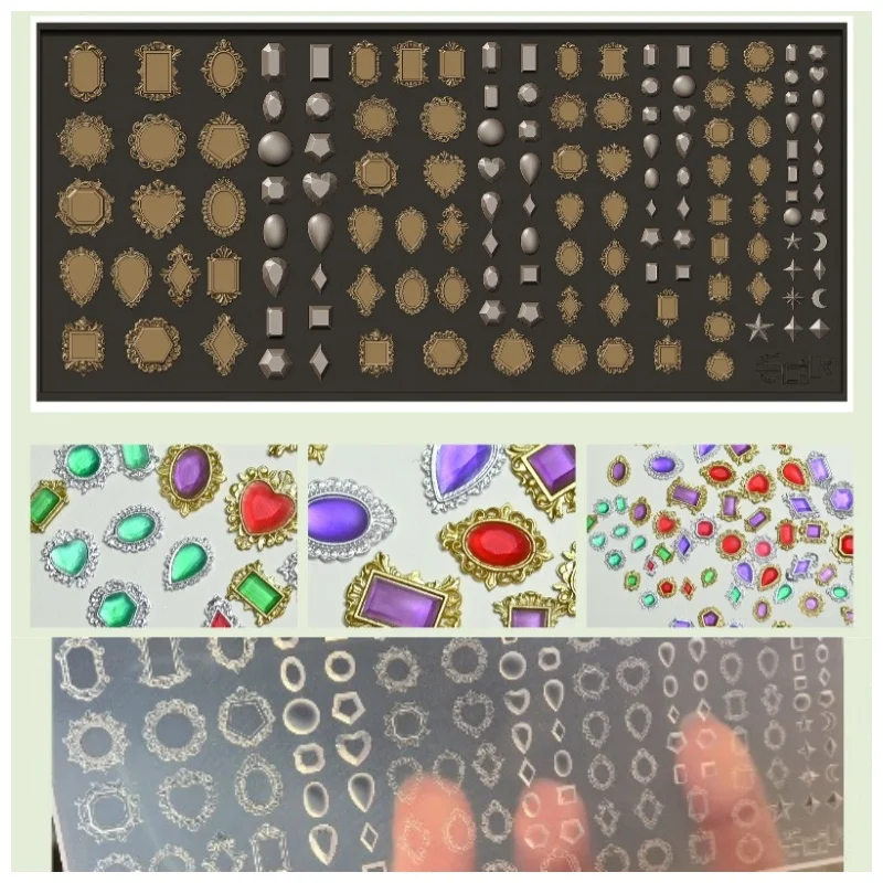 Gemstone Pendant Silicone Mold Multi‑Shape Cabochon Bezel Resin Casting Mold for UV Epoxy Resin DIY Jewelry Making Accessories