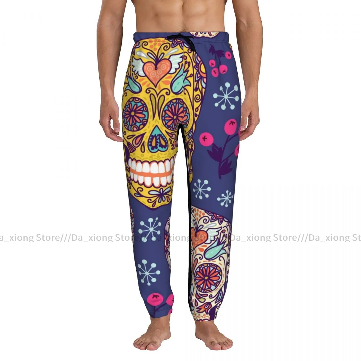 Men Joggers Pants Floral Sugar Skulls Man Sweatpants Streetwear Casual Mens Pants