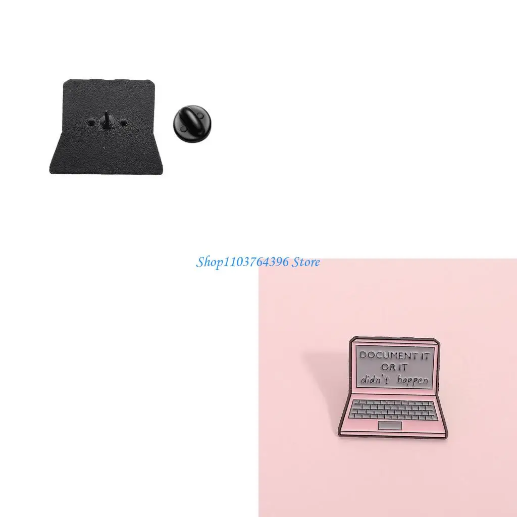  Elegant Pink Laptop Brooch Pin Metal Badge for Individualistic Accessory Lovers