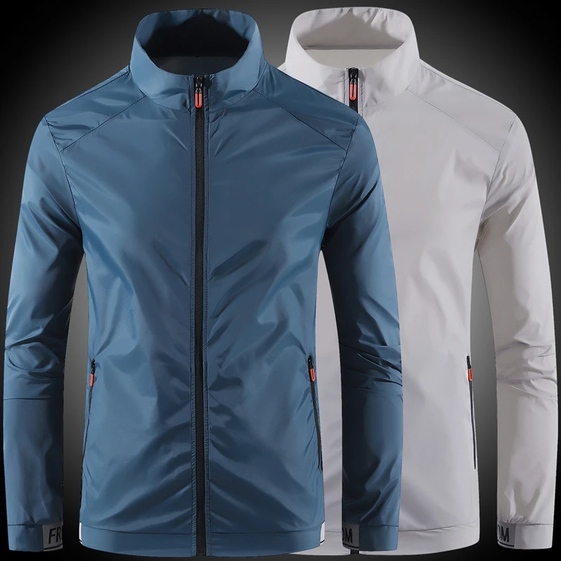 Ropa de protección solar para hombre, chaqueta de aire acondicionado resistente a los rayos UV, ultrafina, transpirable, de seda helada, a la moda, para verano