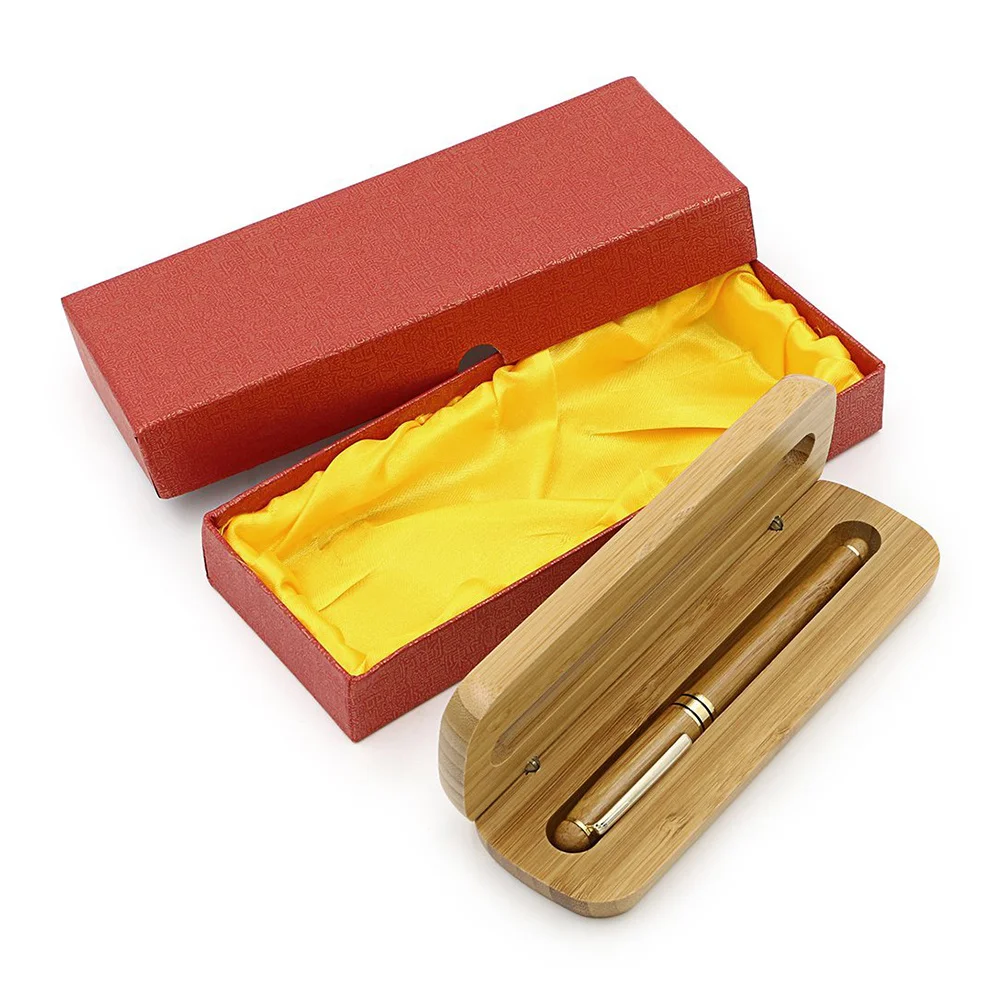 

Medium Nib Bamboo Fountain Pen Bamboo Gold Plated Steel Nib Red Packed Fountain Pen for Professionals Writers