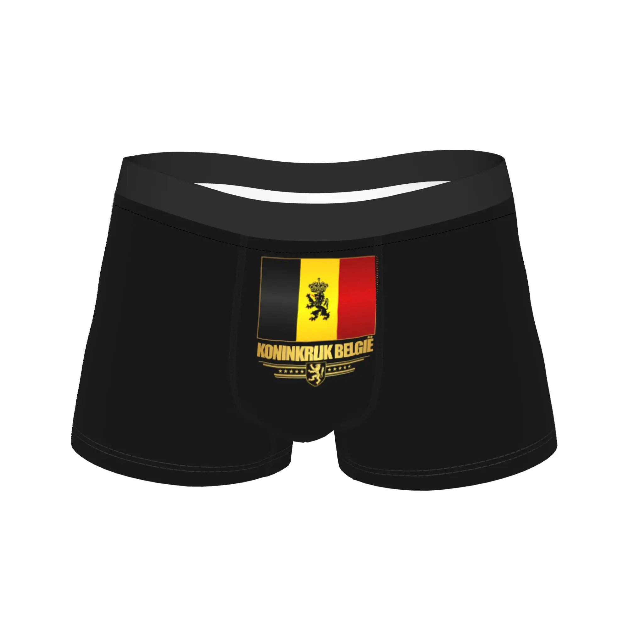 Lion Belgium Flag Underwear  Comfortable Underpants Custom DIY Boxer Brief For Men Pouch Plus Size Trunk