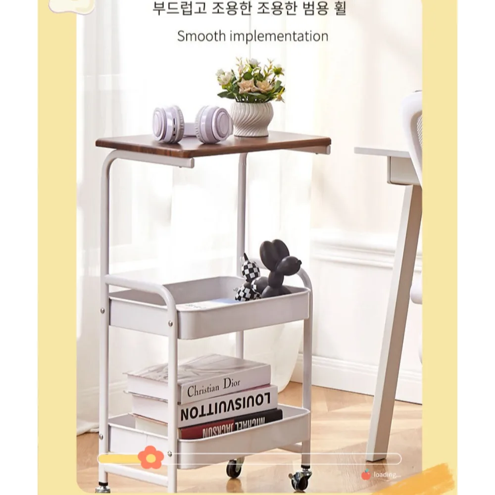 Mobile Storage Rack Floor Standing Multi-layer Bathroom StorageRack Kitchen Trolley Movable with Wheels Living Room Storage Rack