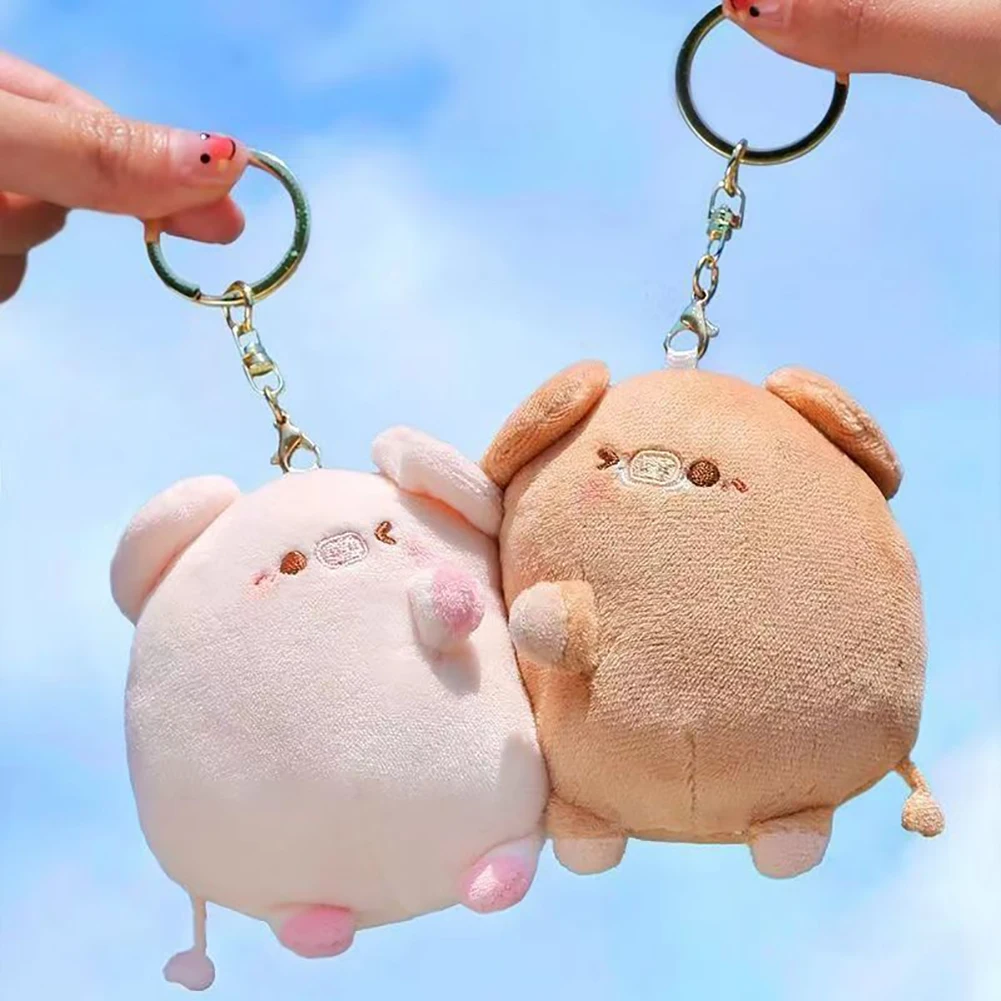 Par de llavero de peluche de cerdo de pareja magnetizado, lindo llavero creativo de felpa Kawaii, mochila magnetizada, colgante, juguete, regalo de vacaciones para niña