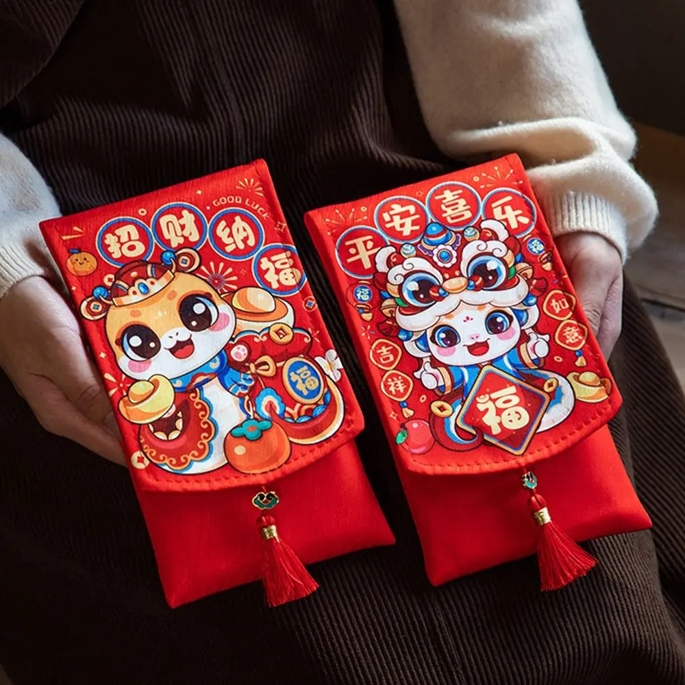 Sobres rojos del año del serpiente chino 2025, bendición tradicional de Año Nuevo, sobres de la suerte, monedero, bolsa de embalaje de dinero Hongbao