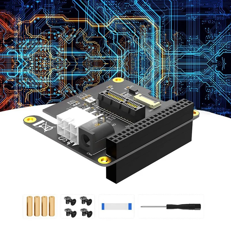 Voor Raspberry Pi 5 Pcie FFC Naar Pcie X1 Slot HOED Uitbreidingskaart Gen2 Gen3 Voor Raspberry Pi Met 40Pin GPIO Connector