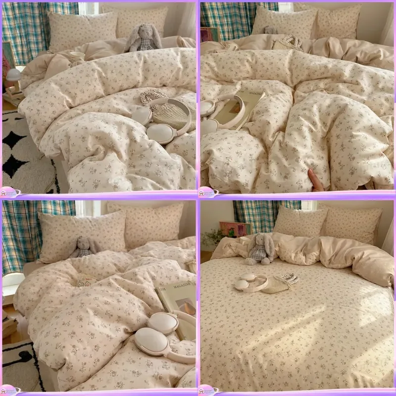2026 spring and summer new 40 100% cotton four-piece set 13372 small fresh floral pure cotton three-piece quilt cover 1
