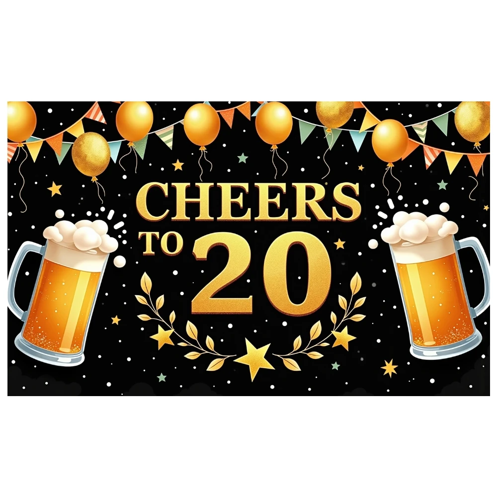 هتاف إلى 20 راية الغار إكليل معلم خلفية حفلة 20th الذكرى خلفية النثار عناصر عرض عيد ميلاد الكبار #6