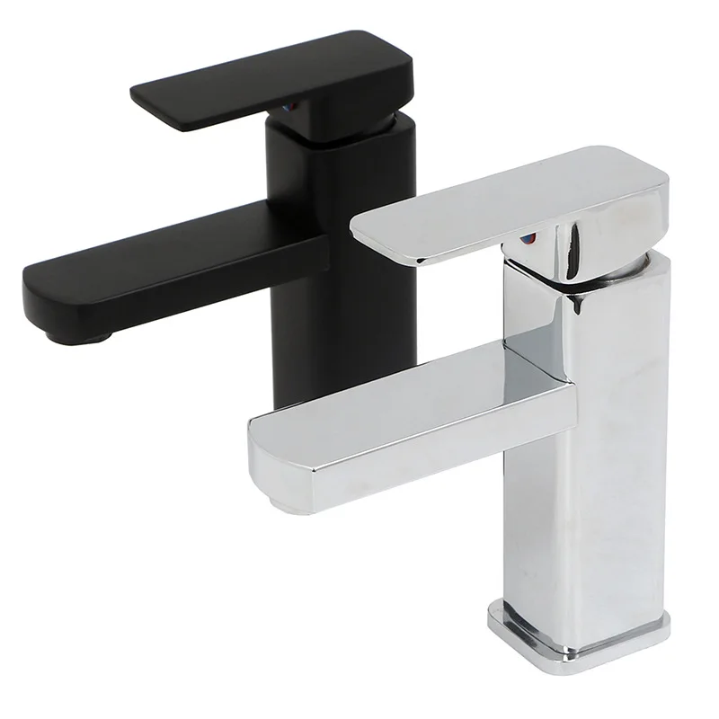 Black Basin Faucets Bathroom Faucet Hot Cold Water Sink Mixer Tap Zinc alloy Paint Single Hole Tapware