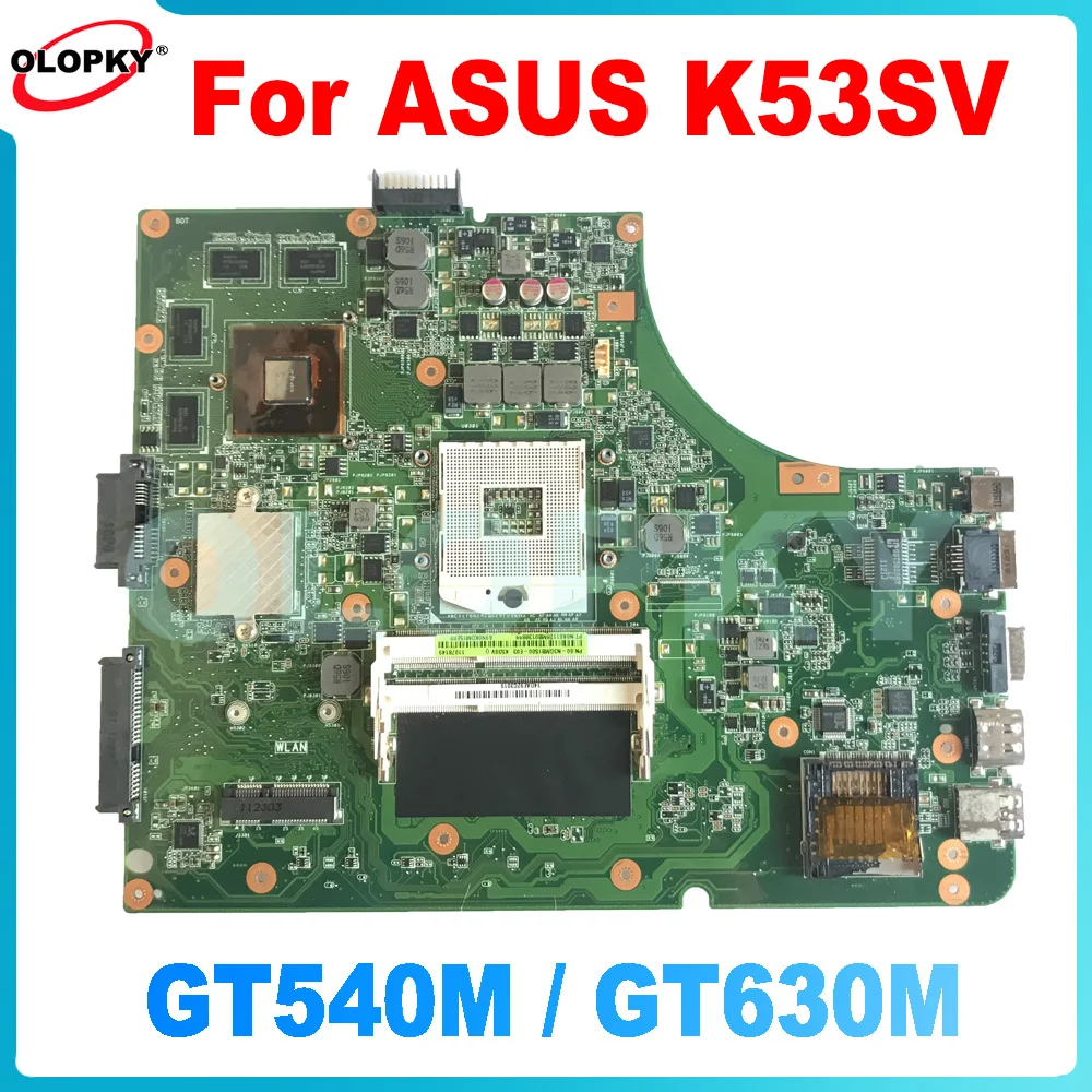 K53SV REV3.0/3.1 Motherboard for ASUS K53SC X53S K53SM K53SJ Laptop Motherboard HM65 GT540M/630M 2GB GPU DDR3 100% Tested