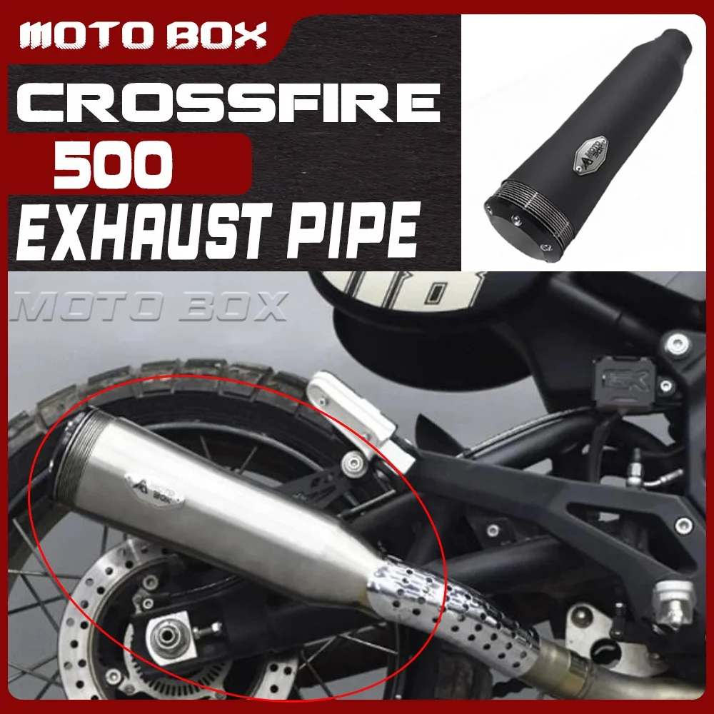 

Выхлопная труба с одним выходом для BRIXTON CROSSFIRE 500, правая, черная и серебристая.