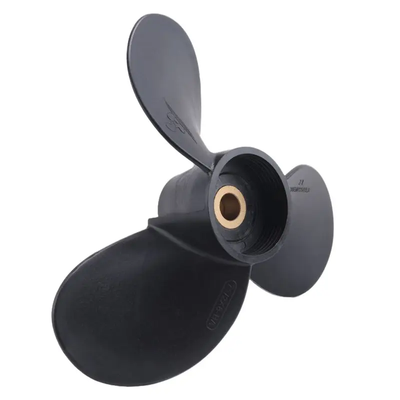 M93K-Outboard Propeller 6E0-45941-01-El 7 1/2X8-Ba For 4Hp-6Hp Plastic Alloy 3 Blade Black 9 Spline Tooth