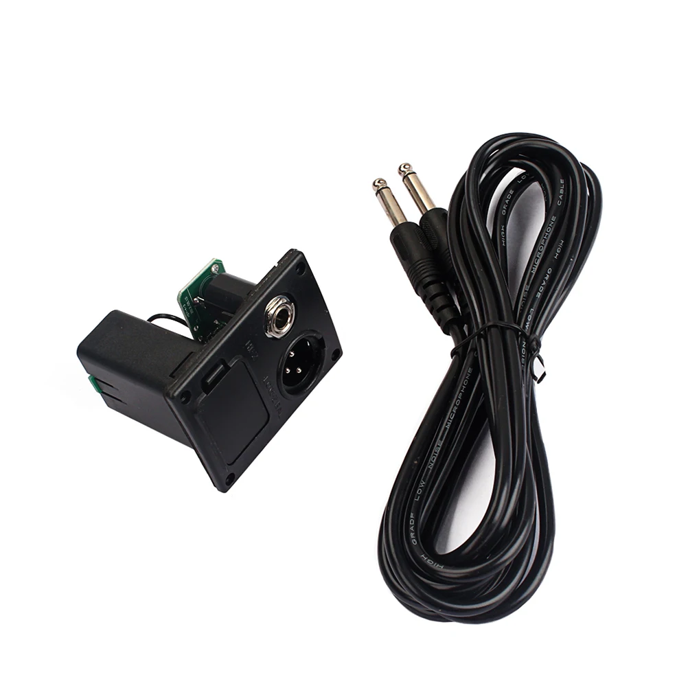 

Box 9V Guitar Bass Active Pickup 4-Pin Signal Jack 6.35mm Output Jack Flat Mounting Replacement Cable for Amplifier