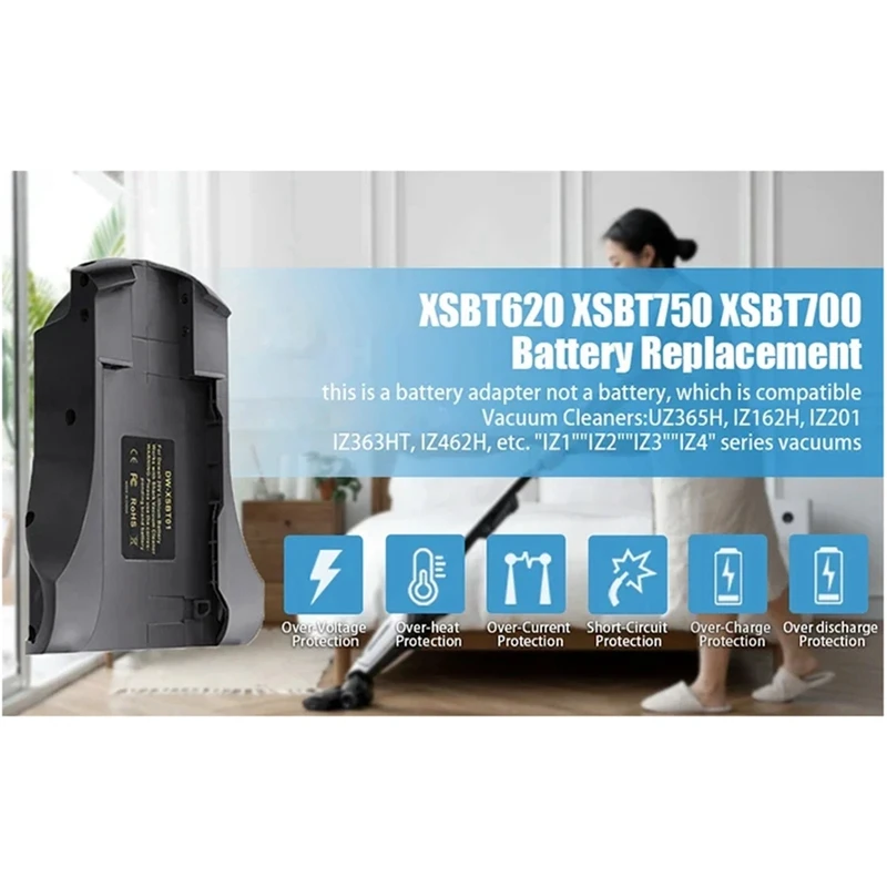 Convertidor adaptador MT-XSBT01 DW-XSBT01 MIL-XSBT01 para aspiradora con batería de litio de 18V, duradero, fácil de instalar