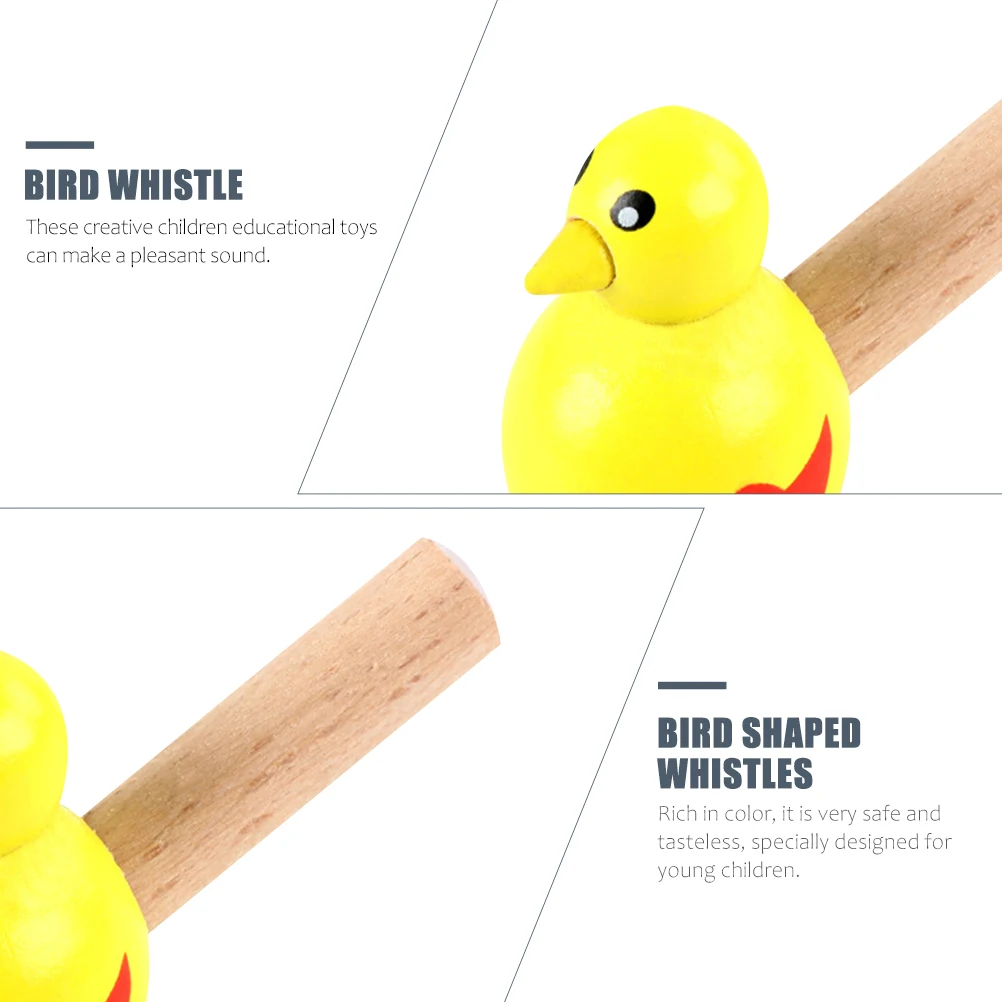 

20pcs Bird Shaped Whistles Wooden Toys Kids Party Sports Adorable Sound Educational Gifts Safe Tasteless Musical Creativity