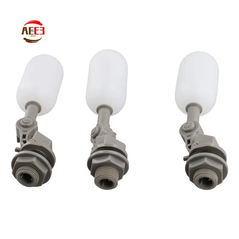 AEE3-3-Piece Float Valve Set, 1 / 2-Inch Water Supply Pipe Float Valve With Adjusting Arm For Swimming Pool, Aquarium (Gray)