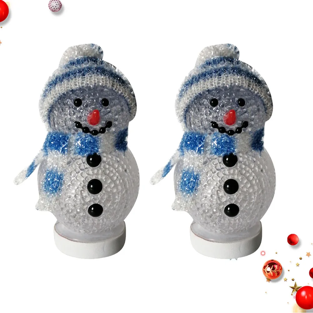 

2Pcs USB Charging Glowing Snowman Night Light Christmas Lamp for Home Decor Living Room Bedroom Xmas Party Night Lamp