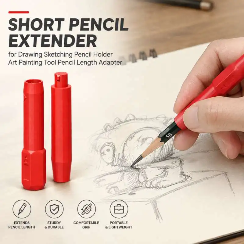 Short Pencil Extender for Drawing Sketching Pencil Holder Art Painting Tool Pencil Length Adapter