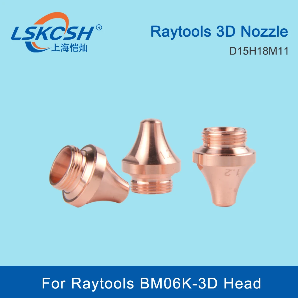 

LSKCSH 10Pcs/Lot 3D Nozzle Single Layer/Double Layer D15H18M11 Caliber 1.0-4.0mm For Raytools BM06K 3D BS20K Fiber Laser Head