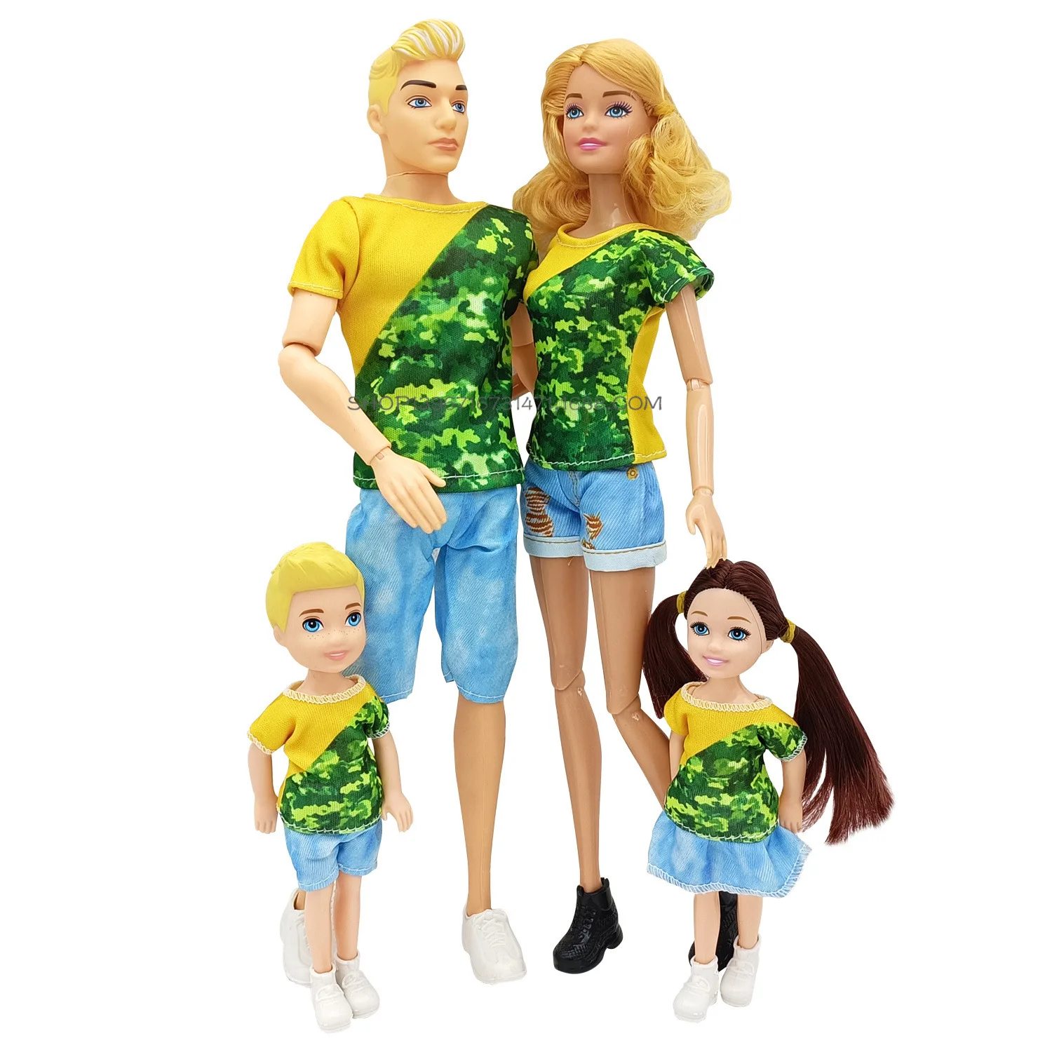 Eltern-Kind-Serie Mann/Frau BABI Puppenspielzeug-Set 4-köpfige Familie Papa Mama Sohn Tochter Modepuppe Spielzeug Kinder Spielhaus Spielzeug Geschenk