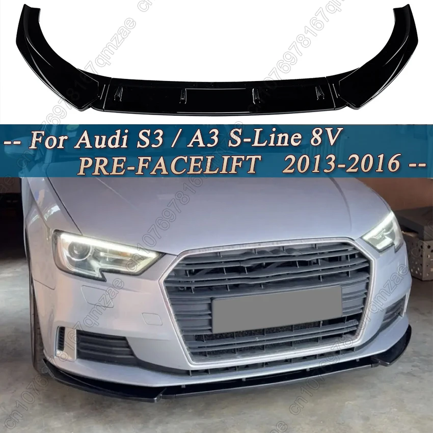 

Maxton Style 3 шт. автомобильный передний бампер, спойлер, разделитель, диффузор для Audi S3/A3 S-Line 8V PRE-FACELIFT 2013-2016, комплекты кузова, тюнинг