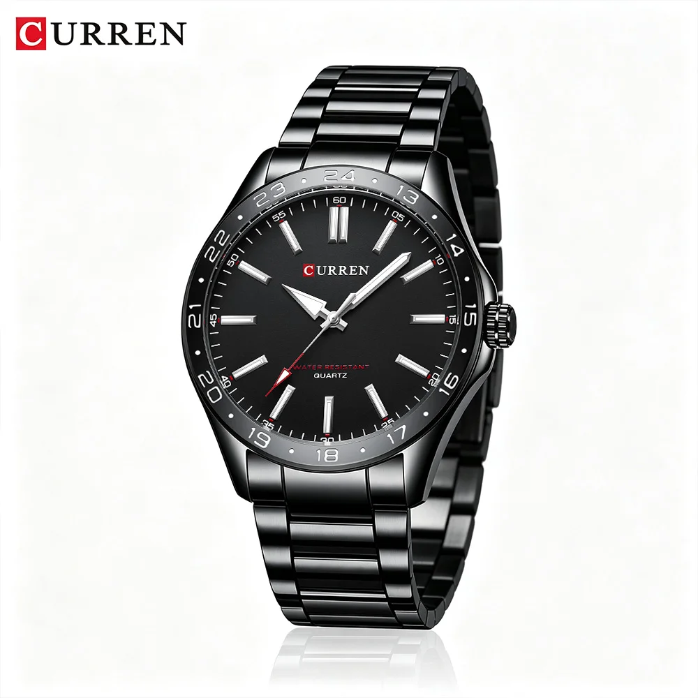 CURREN 8452 Men Quartz Watch Ultra Thin Luminous Dial Simple Business Wristwatch Stainless Steel Strap Relogio Masculino