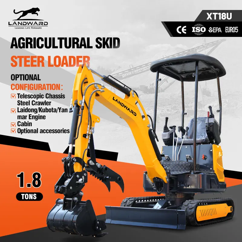 

Мини-экскаватор 1,8 тонны XT18 U Minibagger Euro5, гидравлический гусеничный экскаватор, 1-тонный мини-экскаватор, экскаватор, шасси, телескопический заказ