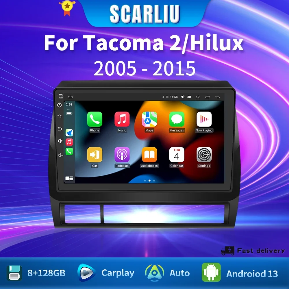 For Toyota Tacoma 2 HILUX 2005-2015 Car Radio Multimedia Video No DVD Android 13 DSP RDS Carplay 4G WIFI BT GPS Head Unit