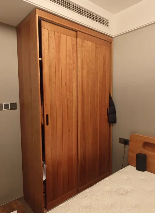 Brown Square Vintage Wardrobe Rustic Simple Tall Wooden Room Storage Wardrobe Bedroom Clothes Armario Furniture For Home