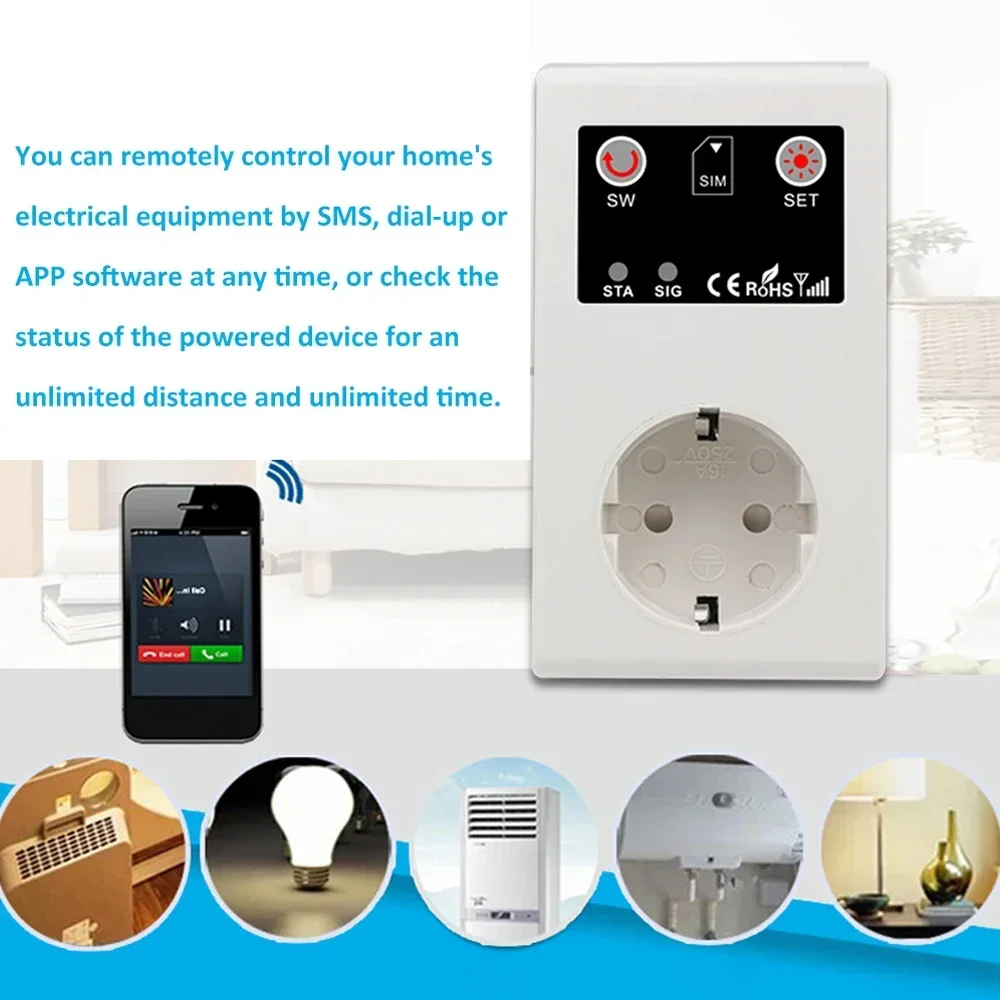 GSM Intelligent Power Socket Call SMS APP Remote Control Switch Pump Router Electric Appliance Intelligent Sockets Tools