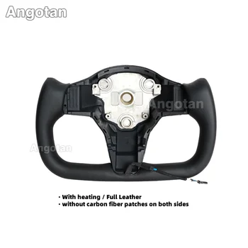टेस्ला मॉडल 3 2016-2022 और 2020-2022 मॉडल YW के लिए फुल लेदर हीटेड योक स्टीयरिंग व्हील/बिना कार्बन फाइबर साइड्स के 10 best sales टेस्ला ऑटोपायलट - №4