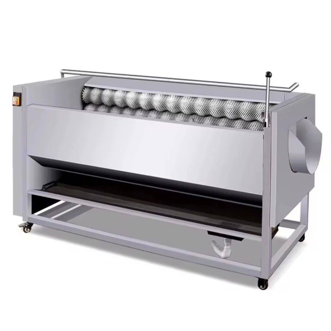 Veges and Fruits Automatic Commercial Potato Ginger, Lotus, Papaya Sweet Potato Cleaning Roller Washing and Peeling hine