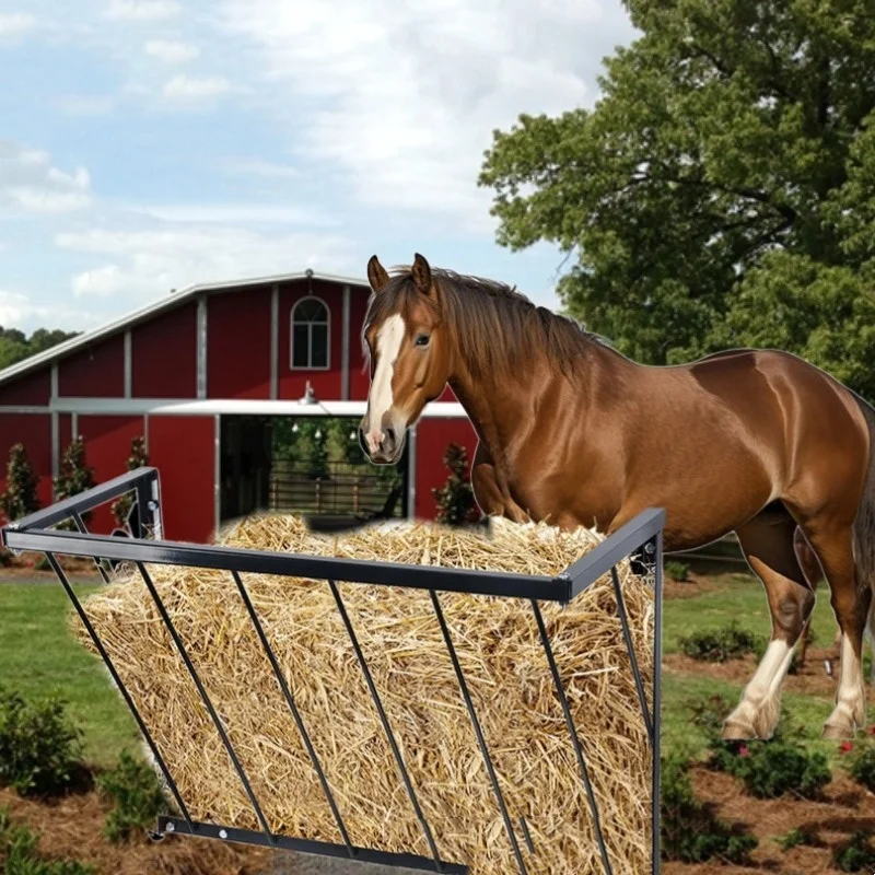 وحدة تغذية قش الحصان المثبتة على الحائط سعة 24 جالونًا لرف الفروسية ذو سعة كبيرة #1
