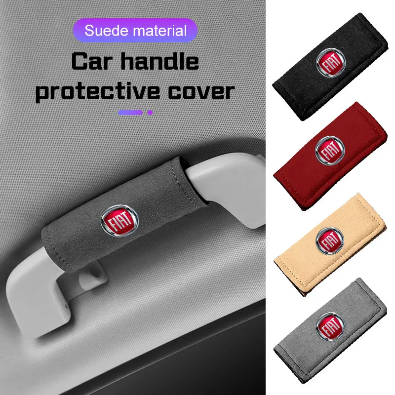 

Car Handle Protection Case Suede Cover For Fiat 500 600 / 600e Grande Panda Topolino 500X Car Roof Armrest Inner Door Pull Cover