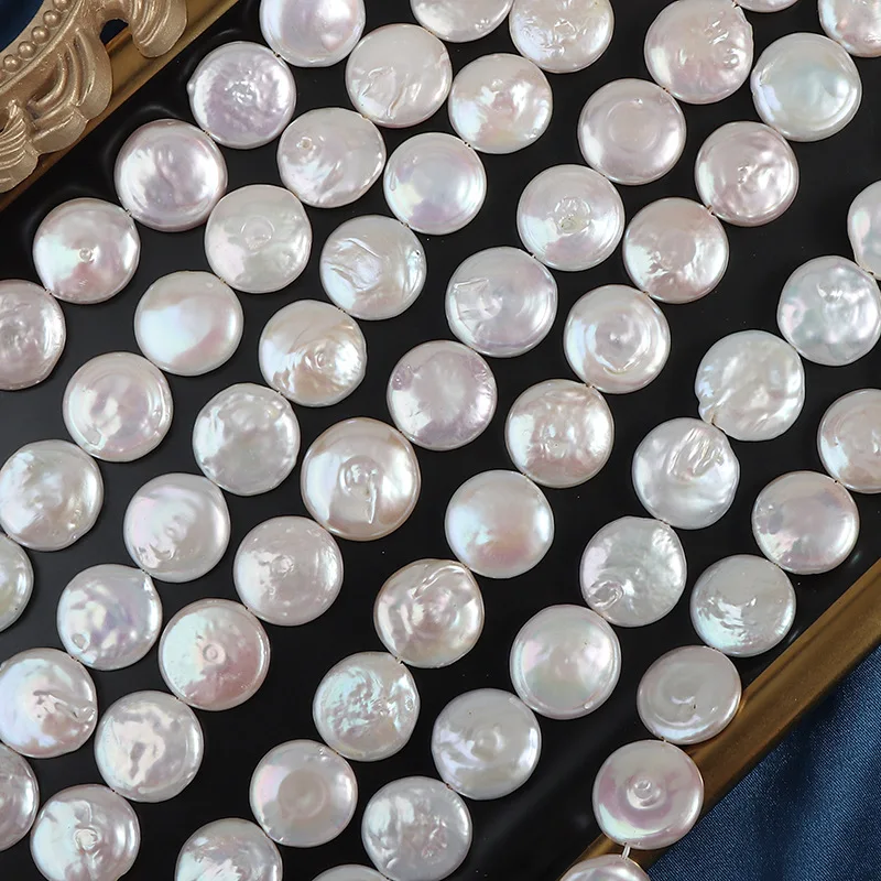 

Irregural Round Baroque Pearl Bead Women Natural Freshwater Pearl Button Beads for Making DIY Jewerly Necklace Bracelet Earrings