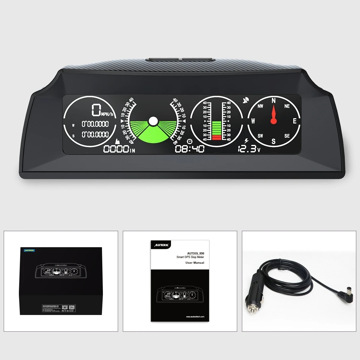 OBD2 Display On-board Computer Car Gauge Digital Speedometer Water/Oil Temerature Slope Meter for Gasoline Car