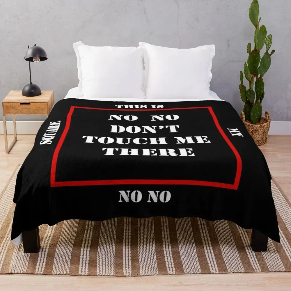 

No No Square Black Throw Blanket Soft Breathable Blanket for Night Sleeping